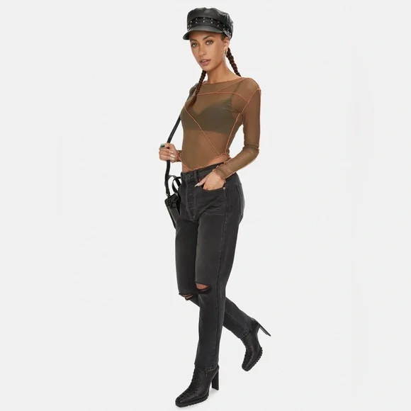 PISTOLA KEATON HIGH RISE STRAIGHT JEANS Size 28 Black color - Picture 3 of 10